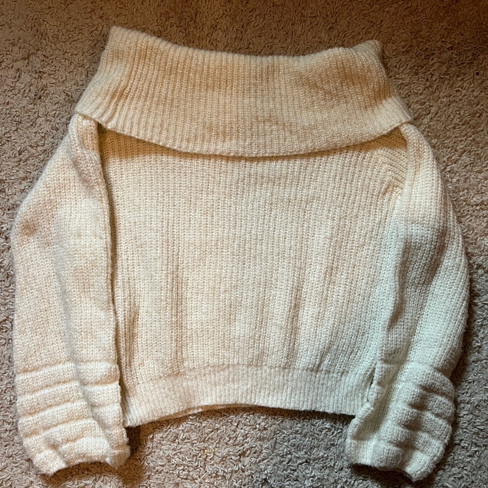 Oversized off the shoulder Cozy Cream Women's Sweater